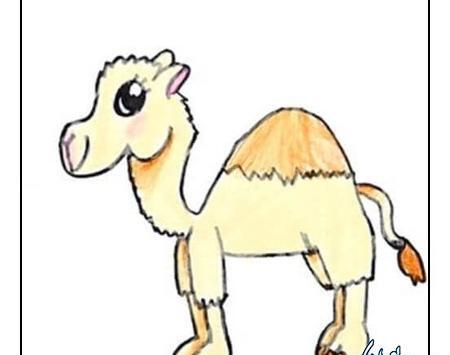عکس نقاشی شتر کودکانه و ساده