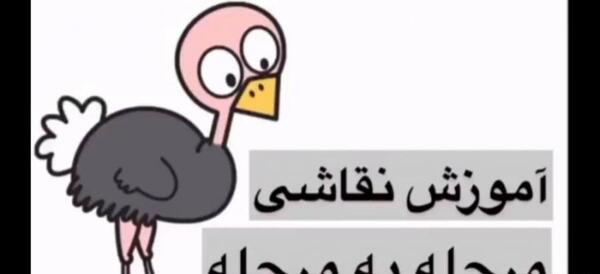 عکس نقاشی کودکانه شتر مرغ
