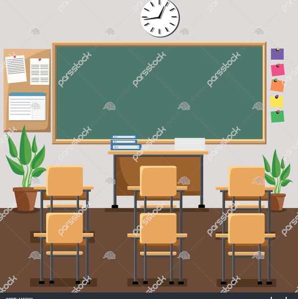 عکس نقاشی کودکانه صندلی و میز