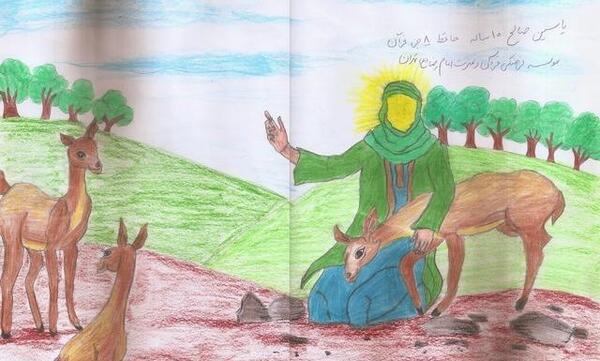 عکس نقاشی ضامن آهو سخت