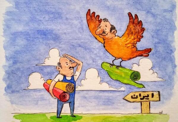 عکس نقاشی درباره ضرب المثل مرغ همسایه غاز است