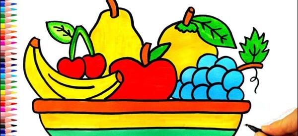 عکس نقاشی ظرف میوه خوری