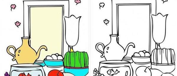 عکس نقاشی عید نوروز رنگ شده