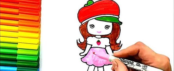 عکس نقاشی عروسک دخترانه کودکانه