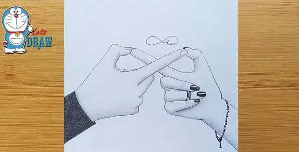 عکس نقاشی عاشقانه ساده کوچک