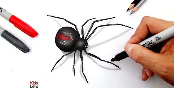 عکس نقاشی عنکبوت ساده