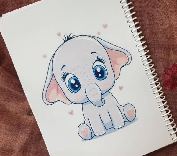 عکس نقاشی فیل کوچولو