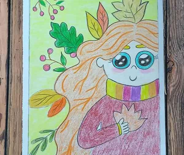 عکس نقاشی فصل پاییز ساده