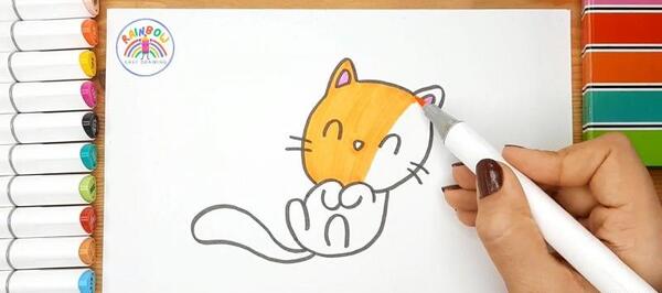 عکس نقاشی گربه آسان