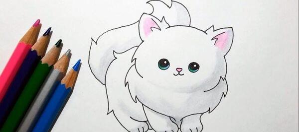 عکس نقاشی گربه دخترانه