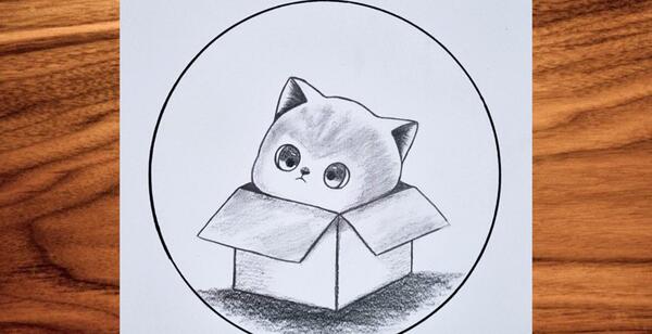 عکس نقاشی گربه دخترانه