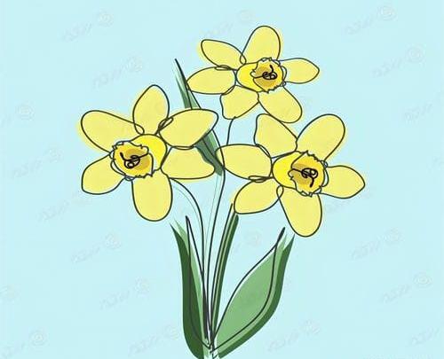 عکس نقاشی گل ساده بچه گانه