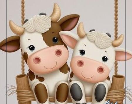 عکس نقاشی گاو کودکانه مرحله به مرحله