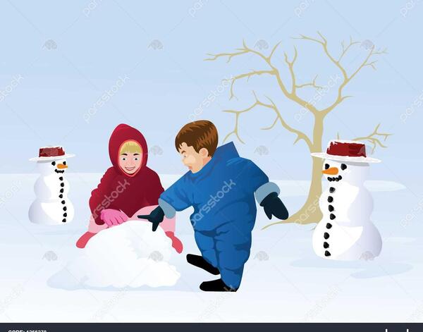 عکس کارتونی برف بازی