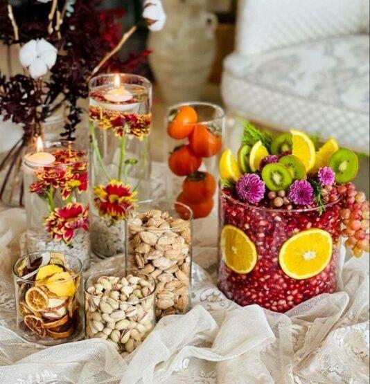 عکس ایده چیدمان یلدای عروس