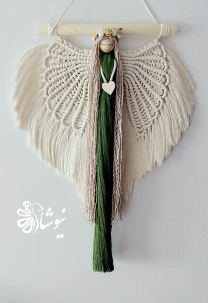 عکس عروسک فرشته با نخ مکرومه