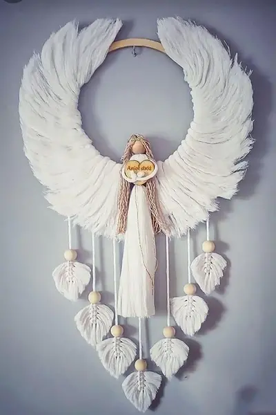 عکس عروسک فرشته با نخ مکرومه