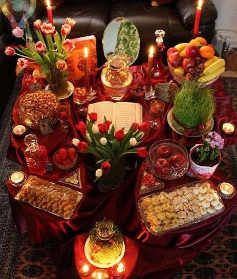 عکس ایده میز یلدایی عروس