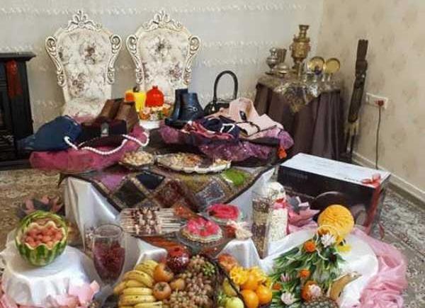 عکس ایده سفره یلدایی عروس