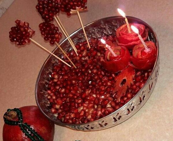 عکس ایده تزیین انار یلدا