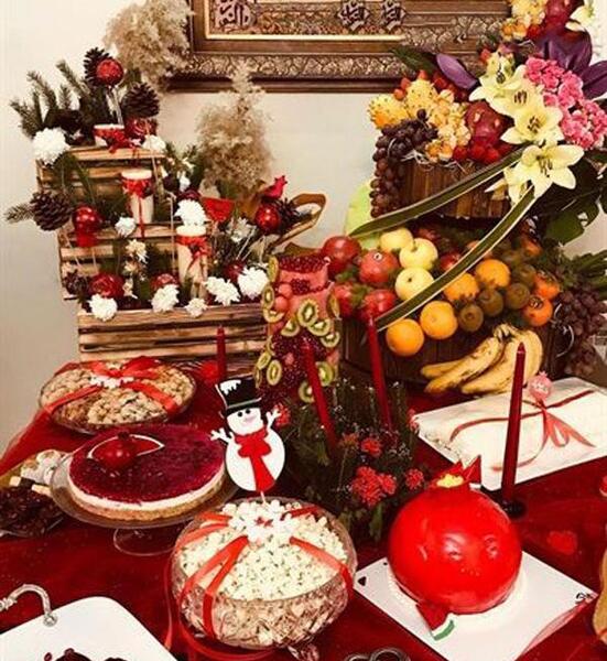 عکس ایده تزیین میز یلدا عروس