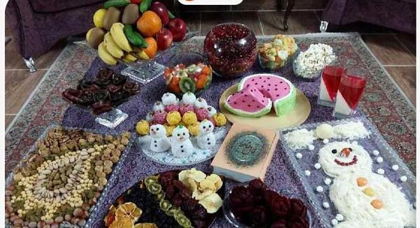 عکس ایده سفره شب یلدا ساده