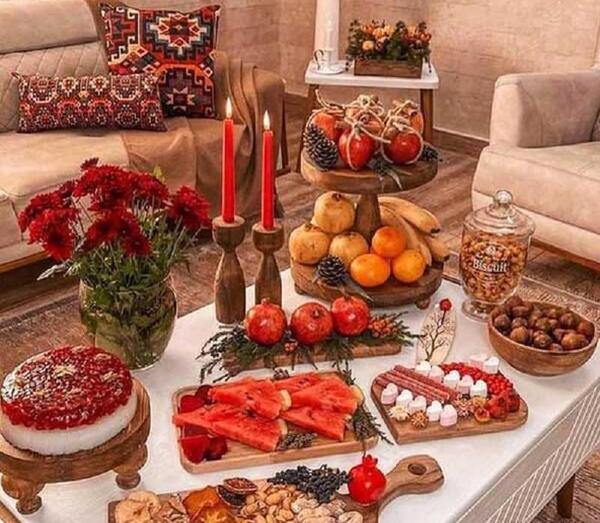عکس ایده سفره شب یلدا ساده