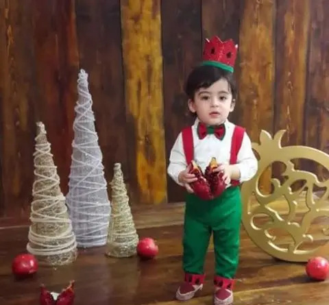 عکس لباس شب یلدا پسرانه با نمد