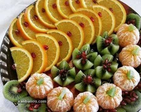 عکس تزیین میوه های قاچ شده