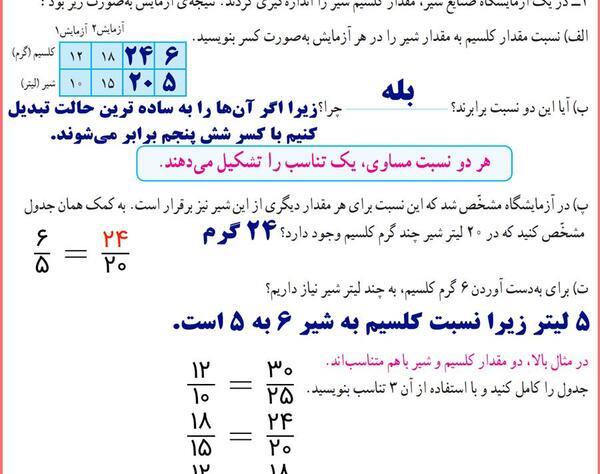 عکس صفحه ریاضی پنجم صفحه ۵۹