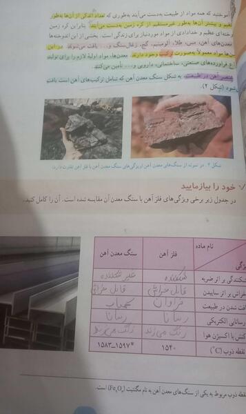 عکس صفحه ۳۷ علوم هفتم