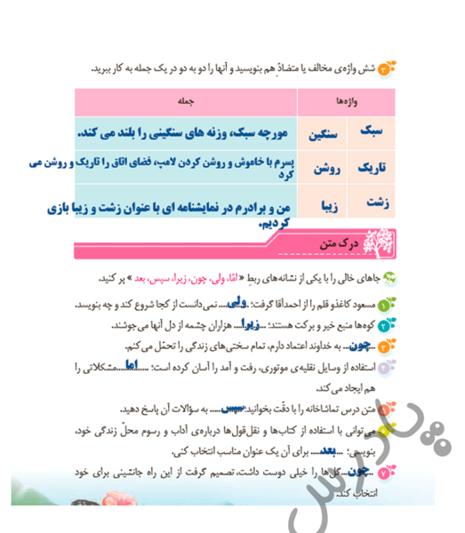 عکس صفحه ۱۴ فارسی هفتم