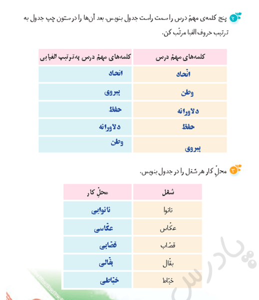 عکس صفحه نگارش سوم
