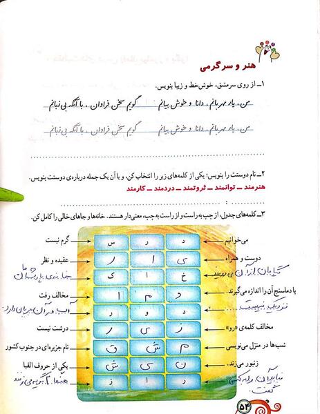 عکس صفحه نگارش سوم