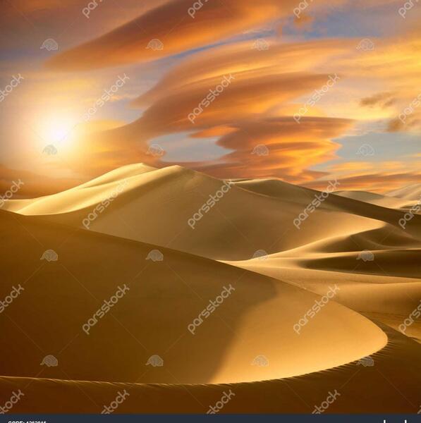 عکس غروب در کویر