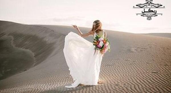 عکس عروس در کویر