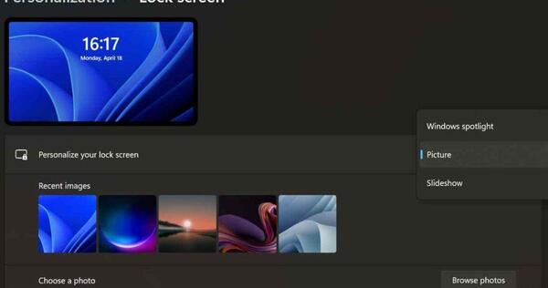 تغییر عکس صفحه ویندوز 11