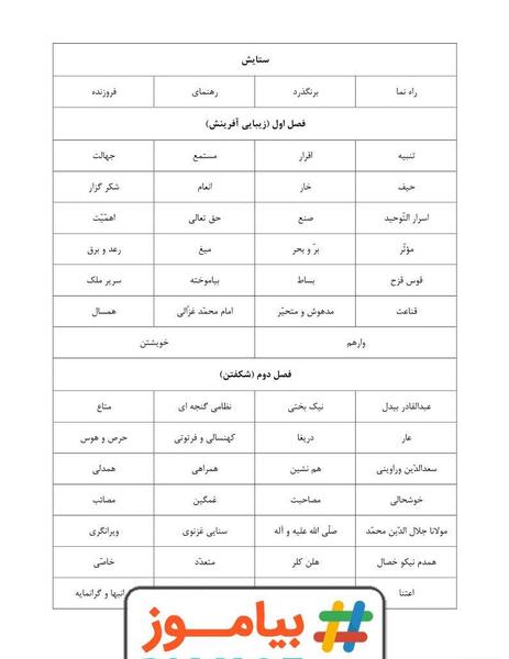 عکس کتاب فارسی نهم درس اول