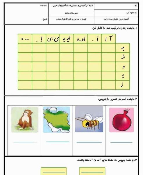 عکس کتاب نگارش اول ابتدایی
