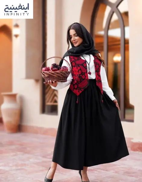 عکس لباس سرهمی شب یلدا دخترانه