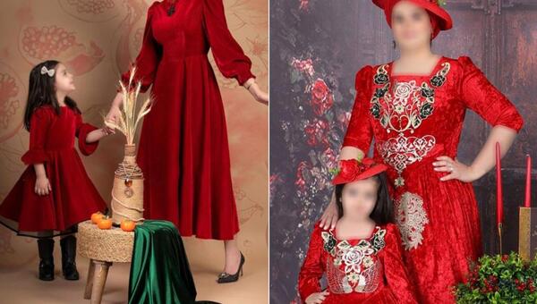 عکس مدل لباس شب یلدا ست مادر دختری