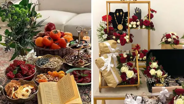 عکس تزیین لباس شب یلدای عروس