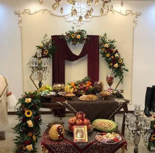 عکس لباس تزیین شب یلدا برای عروس اینستاگرام
