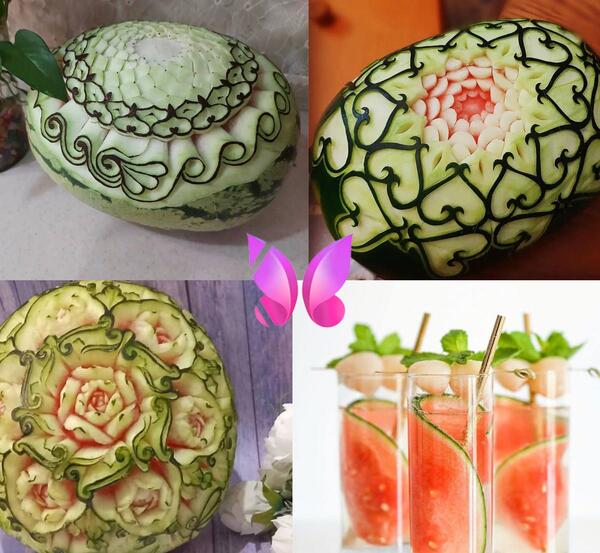 عکس ایده برش هندوانه شب یلدا