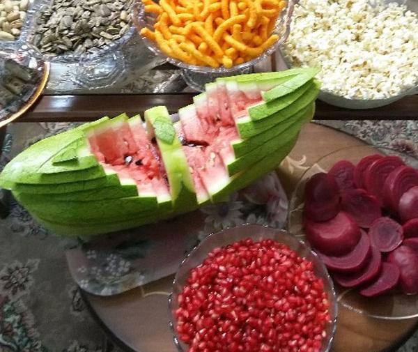 عکس ایده برش هندوانه شب یلدا