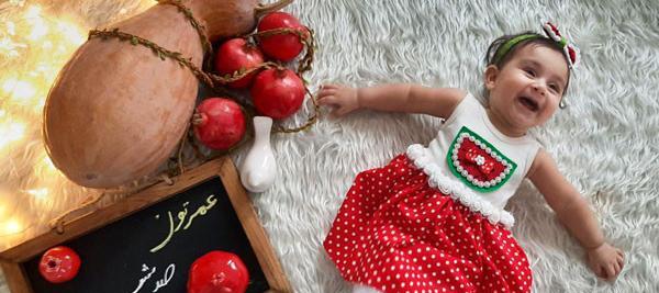عکس ایده عکاسی یلدایی نوزاد