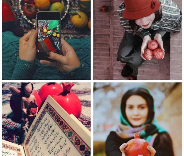 عکس ایده عکاسی یلدایی دونفره