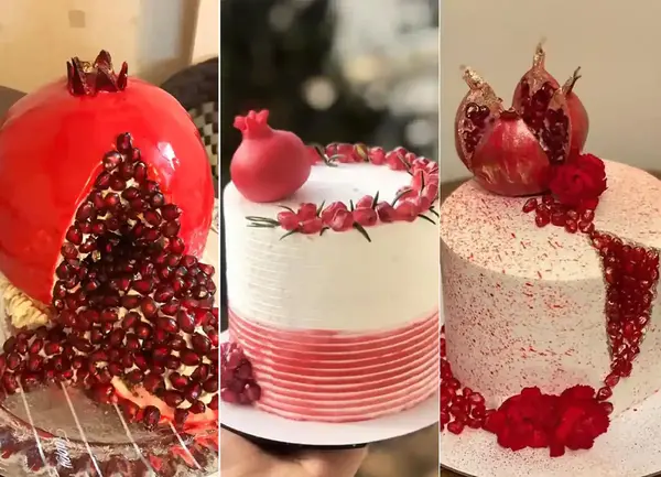 عکس ایده های جالب تزیین کیک شب یلدا