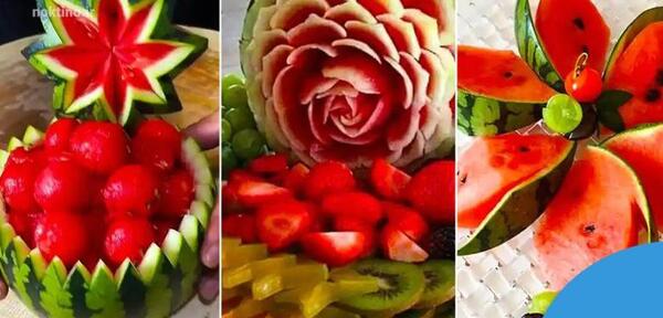 عکس ایده های تزیین هندوانه شب یلدا