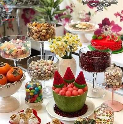 عکس ایده تزیین میز شب یلدا
